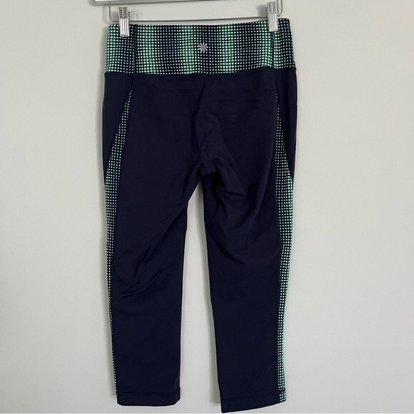 Athleta Revelation Cropped Leggings in Galactic Blue Green, Size S NWOT - Picture 4 of 7